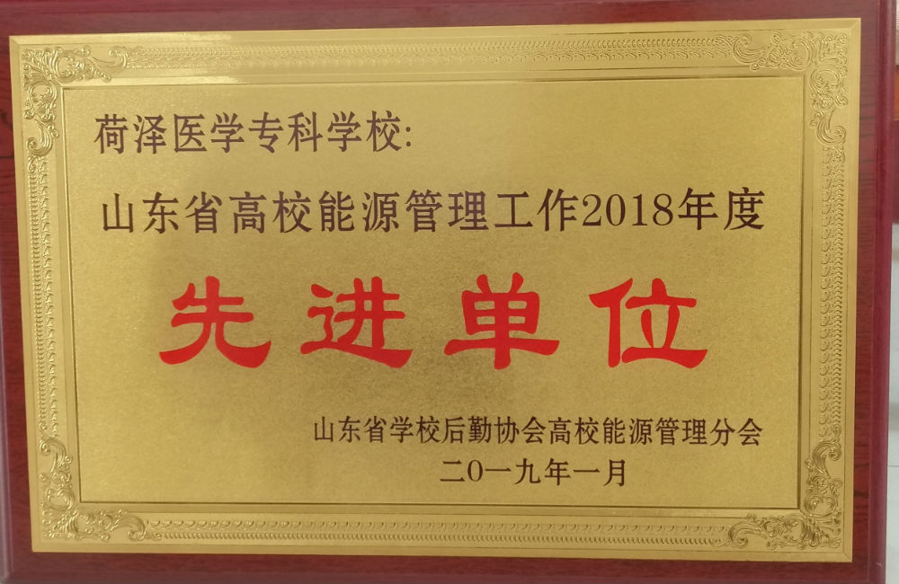 365足球被评为“山东省高校能源管理工作2018年度先进单位”