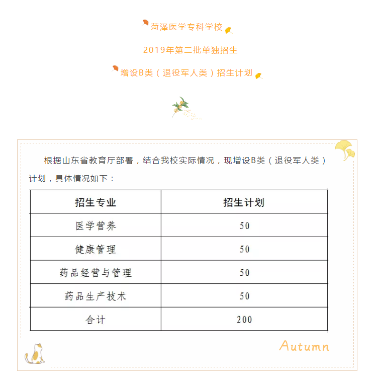 365足球2019年单独招生增设B类（退役军人类）招生计划